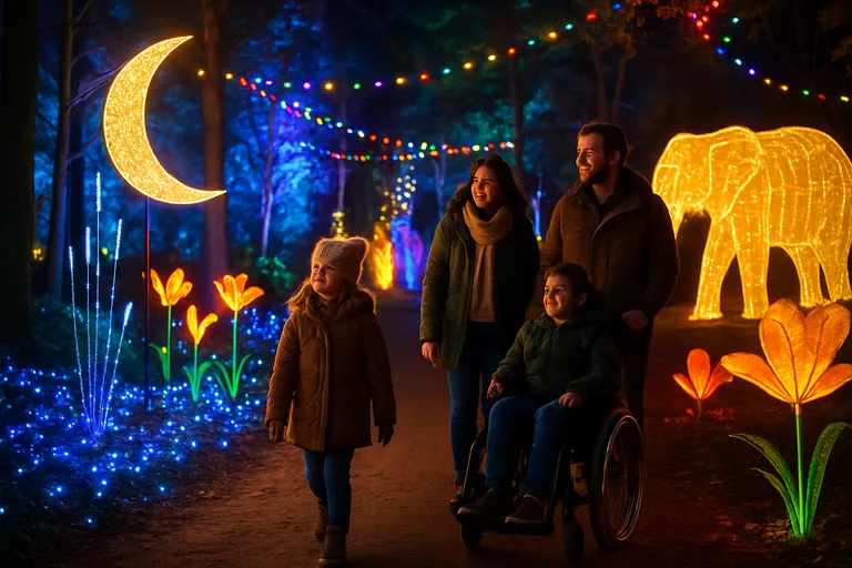 Betoverende avondwandeling door het lichtfestival van Beekse bergen