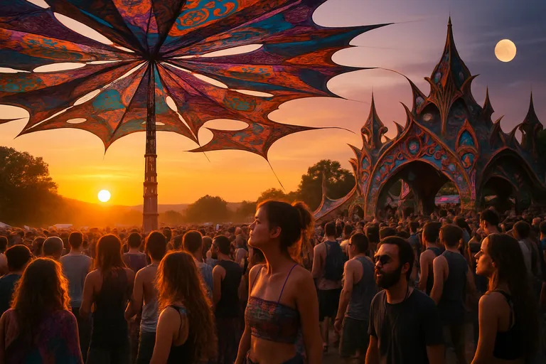 Ozora festival: van zonsopkomst tot maanlicht een kleurrijke reis door psytrance, kunst en community