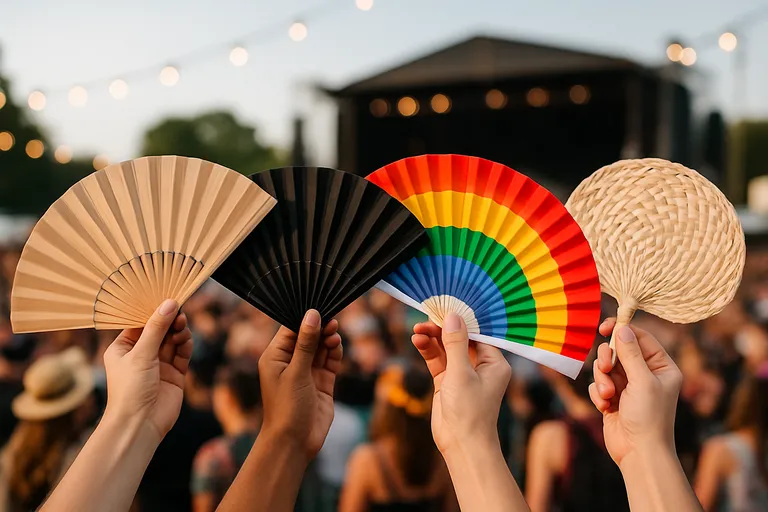 Soorten festival waaiers en materialen