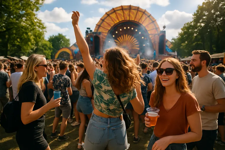 Swingend de zomer in op het festival aan het einde van mei